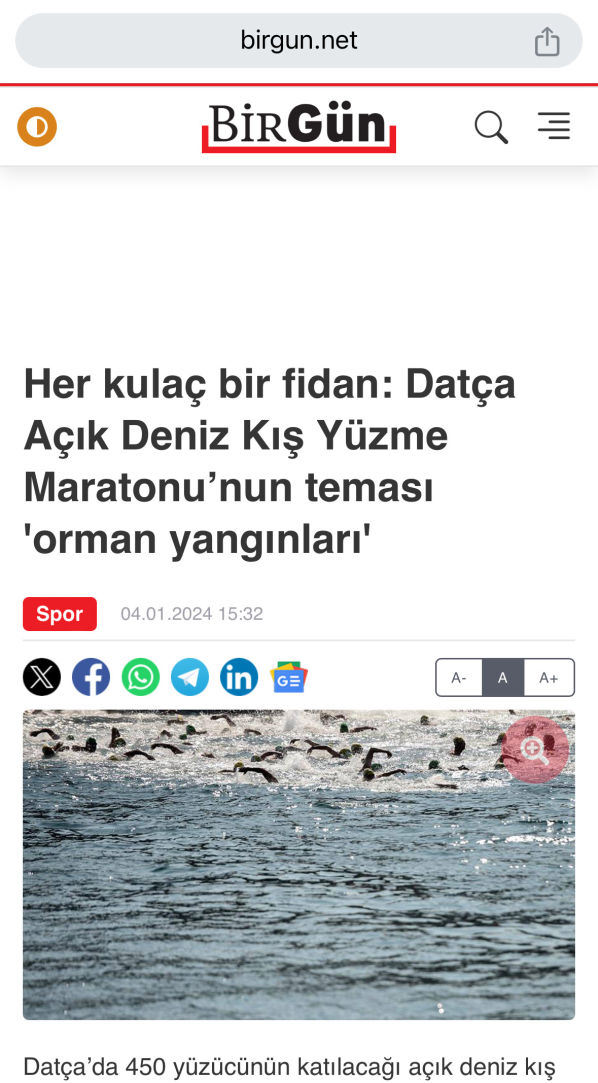 Uluslararası Datça Açık Deniz Kış Yüzme Maratonu Birgün Gazetesi